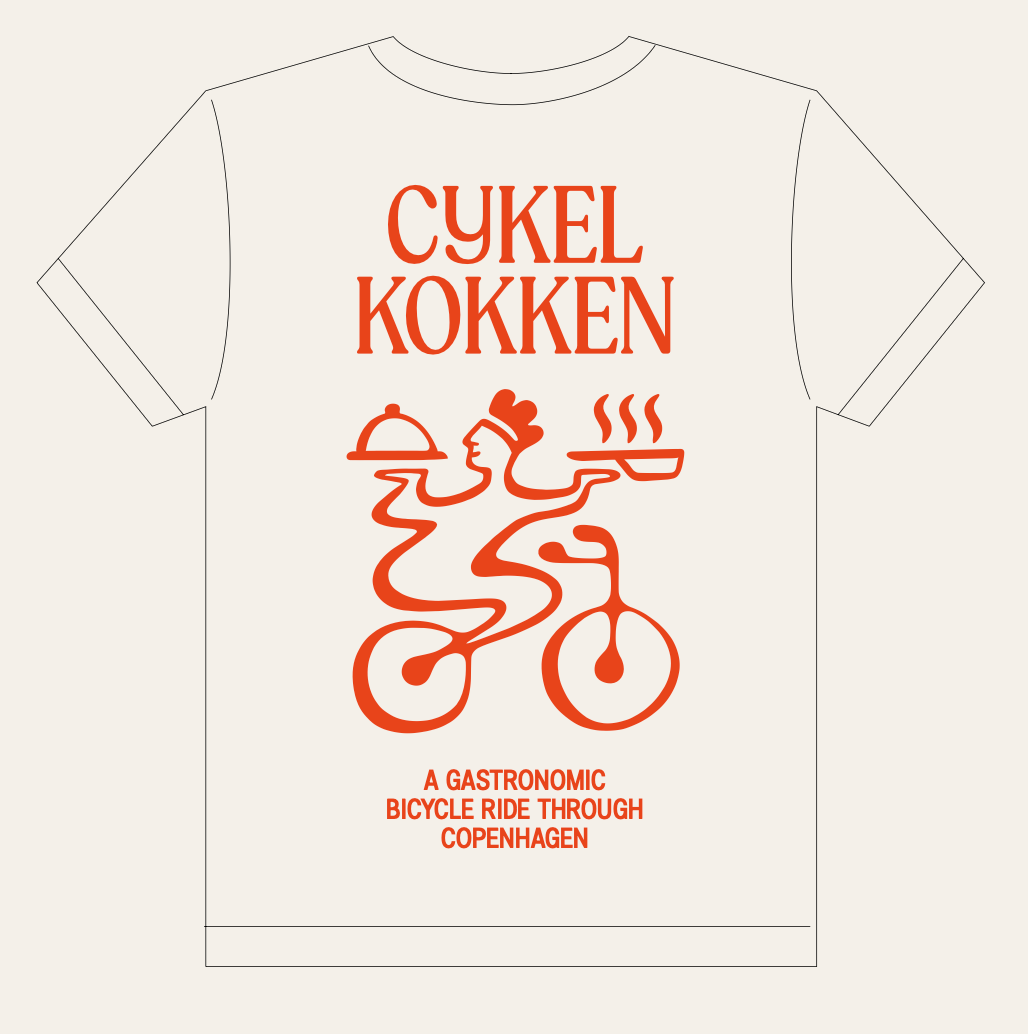 Cykelkokken t-shirt ryg med stort grafik print