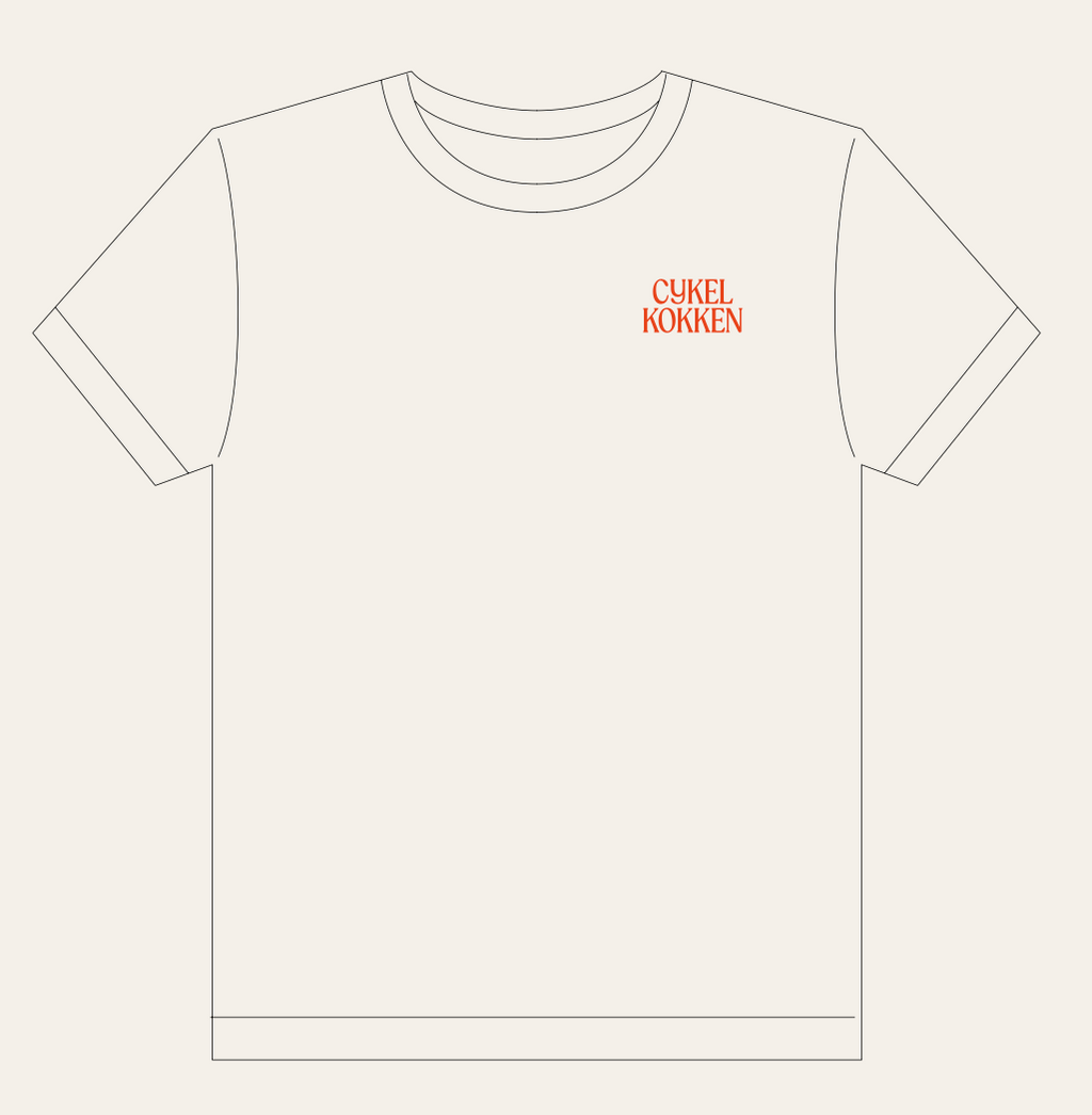 Cykelkokken t-shirt forside med brystlogo