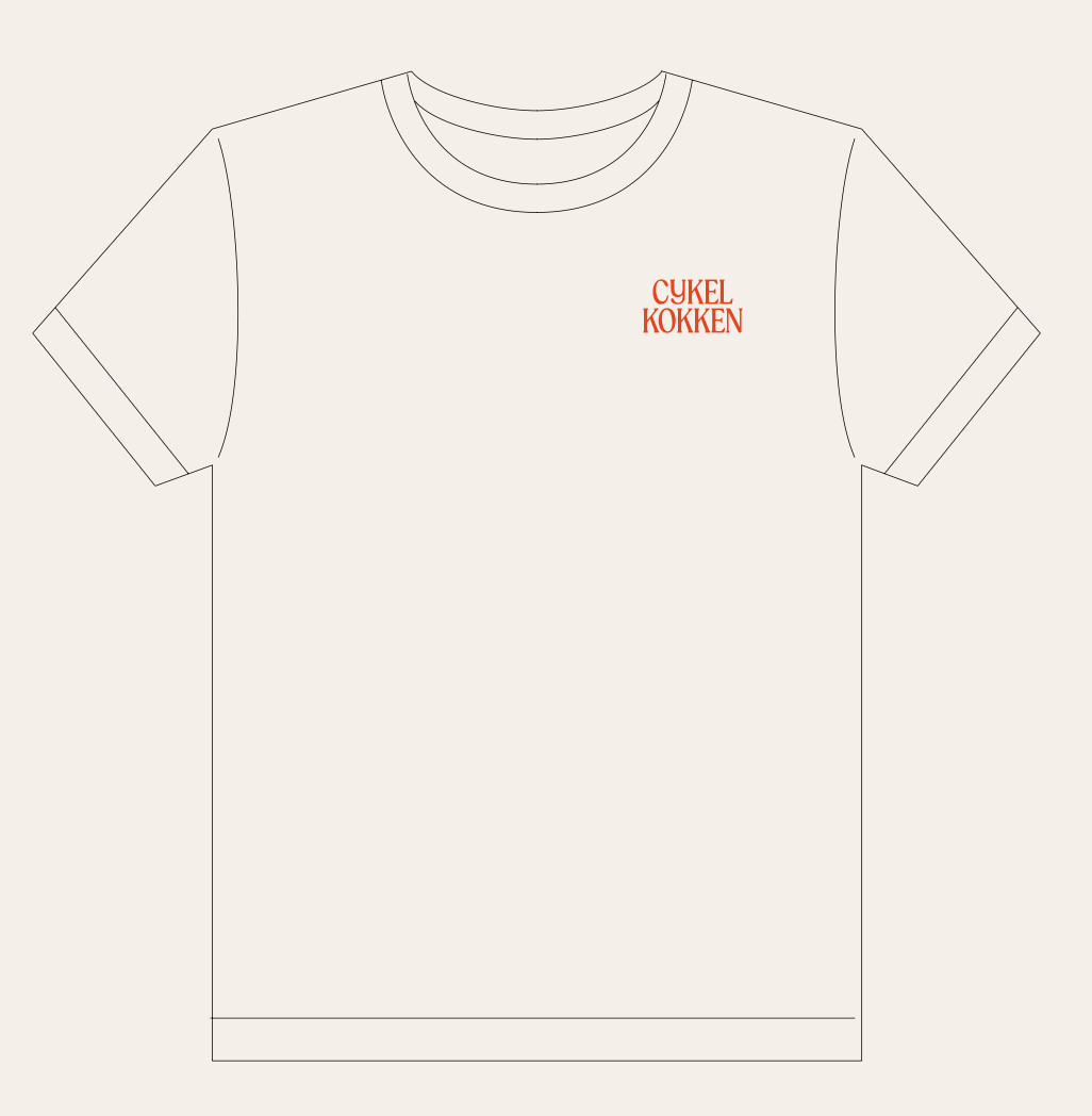 Cykelkokken t-shirt forside med brystlogo